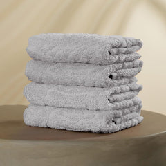 Musa Banana Face Towels 400 Gsm | Terry Face Towel With Free Bag | Super Soft & Ultra Absorbent Towels For Facewash (Shadow Grey)- Set Of 4