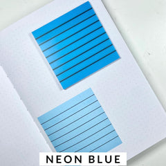50 Sheets Transparent Sticky Notes With Lines | Self Sticky Notes Waterproof Pet Markers | (Blue)
