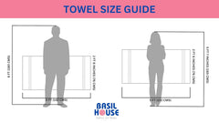 Basil House Printed Plain Large Size Cotton Bath Towel 350 Gsm | Kerala Thorthu Towel Lighweight Thin Towels (Multicolor)