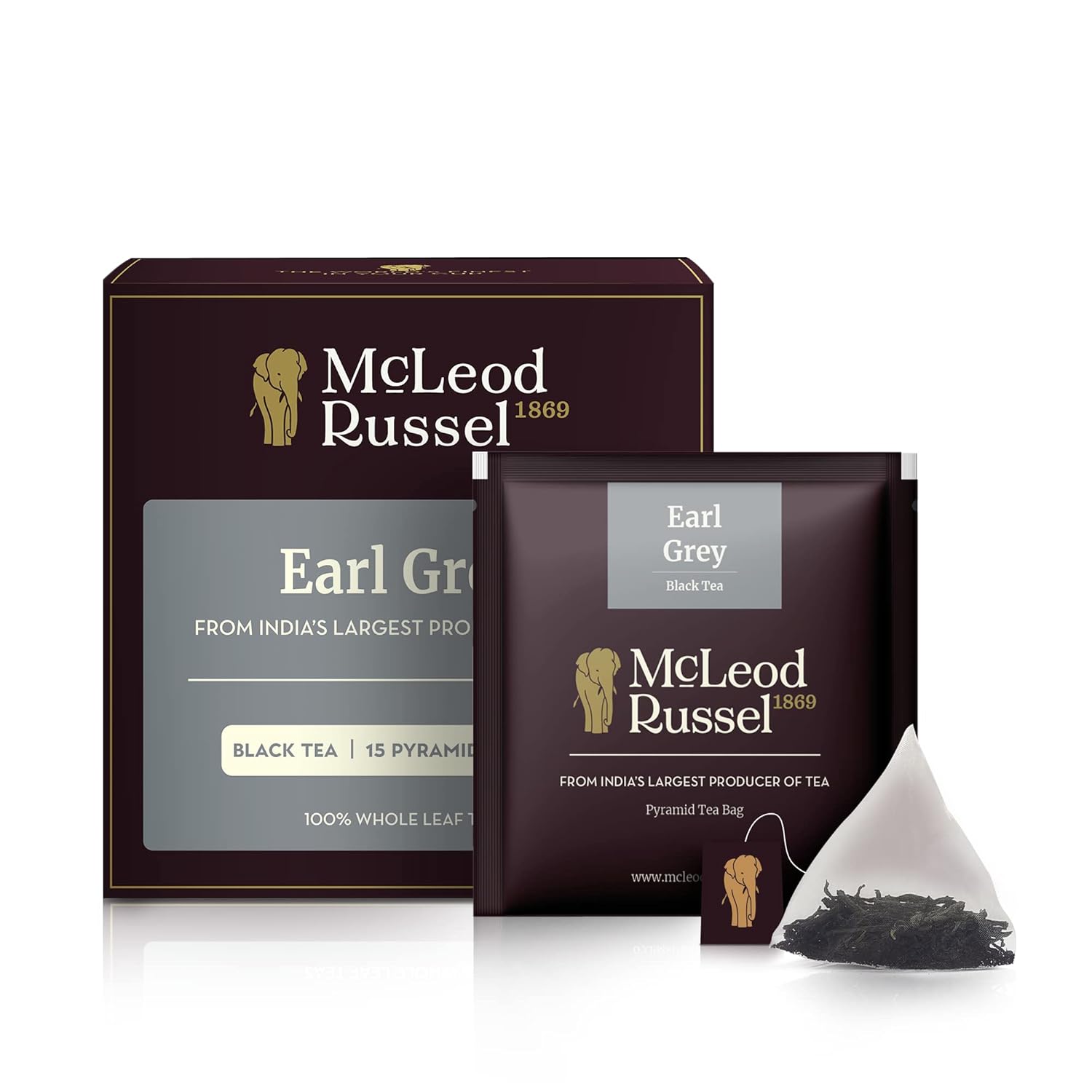 McLeod Russel 1869 Earl Grey Black Tea - 15 Pyramid Tea Bags | Blended With 100% Natural Bergamot Oil - Loose Leaf Black Orthodox | Brewed Hot Or Iced Tea - Low Caffeine