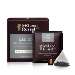 McLeod Russel 1869 Earl Grey Black Tea - 15 Pyramid Tea Bags | Blended With 100% Natural Bergamot Oil - Loose Leaf Black Orthodox | Brewed Hot Or Iced Tea - Low Caffeine