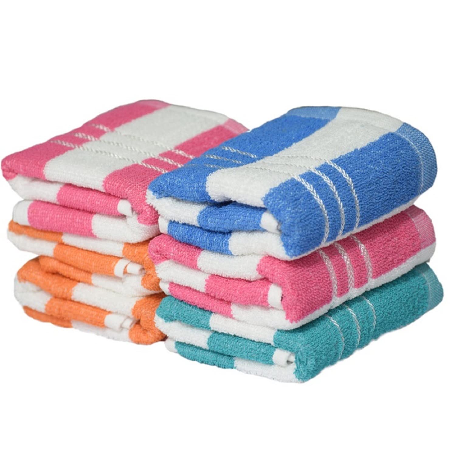 Khillayox 100% Cotton Hand Towel 1800 Gsm | Soft & Absorbent Multipurpose Towels For Bathroom, Kitchen, Gym, & Spa | Set Of 12- (Teal, Pink, Blue)