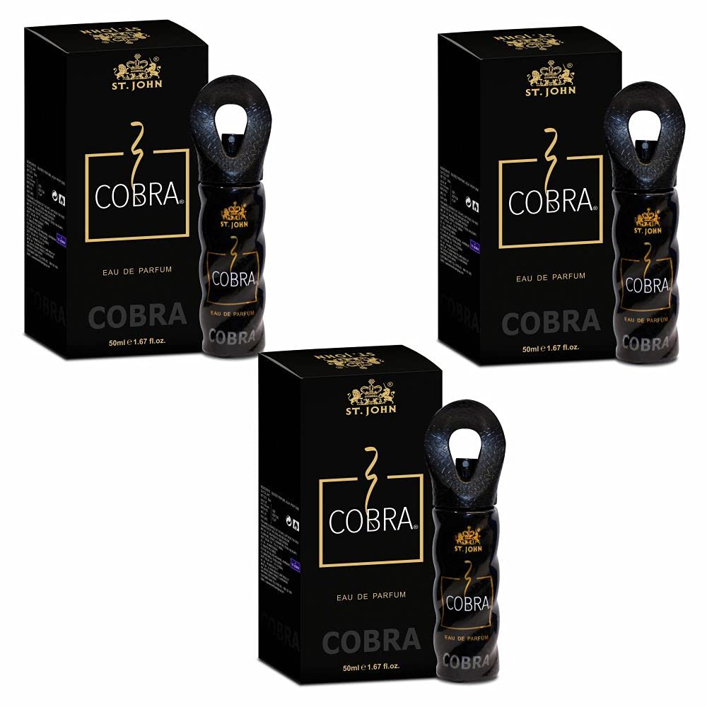 St. John Cobra Eau De Perfume 150ml 5.0 Fl.oz. Pack Of 3 | Perfect Long Lasting Fragrance For Men & Women