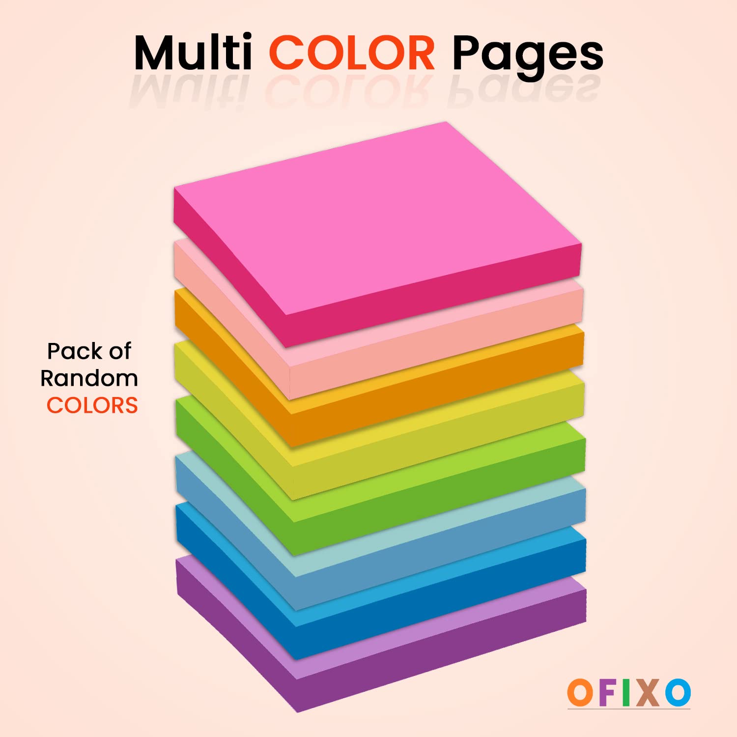 Colorful 400 Sheets Note Pad Times Free Stickers Post Sticky Notes Stationary - Multicolor