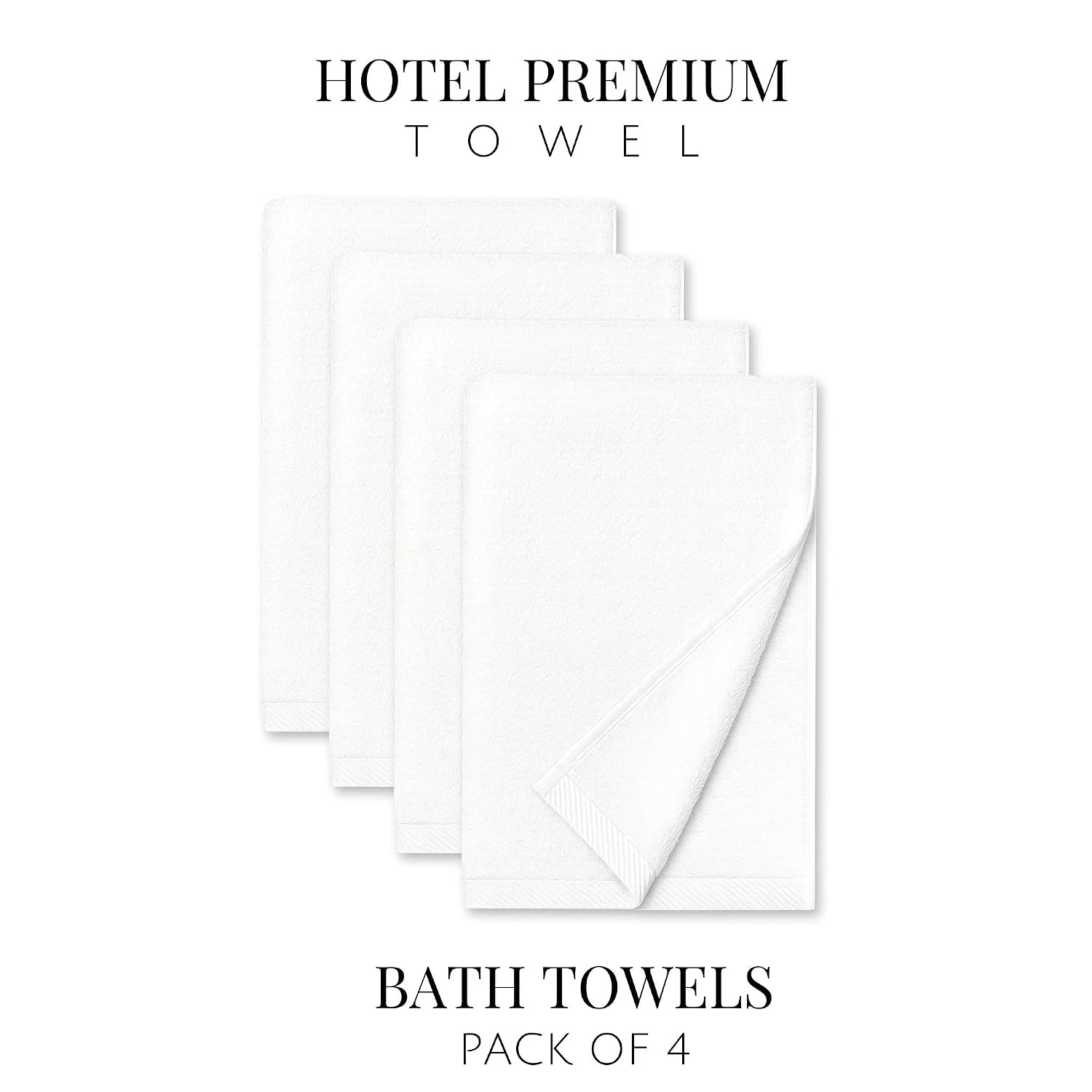 Labham 100% Cotton Bath Towel 2800 Gsm | Ultra-Soft Super Absorbent & Quick Dry Bath Towel (White) - Pack Of 4