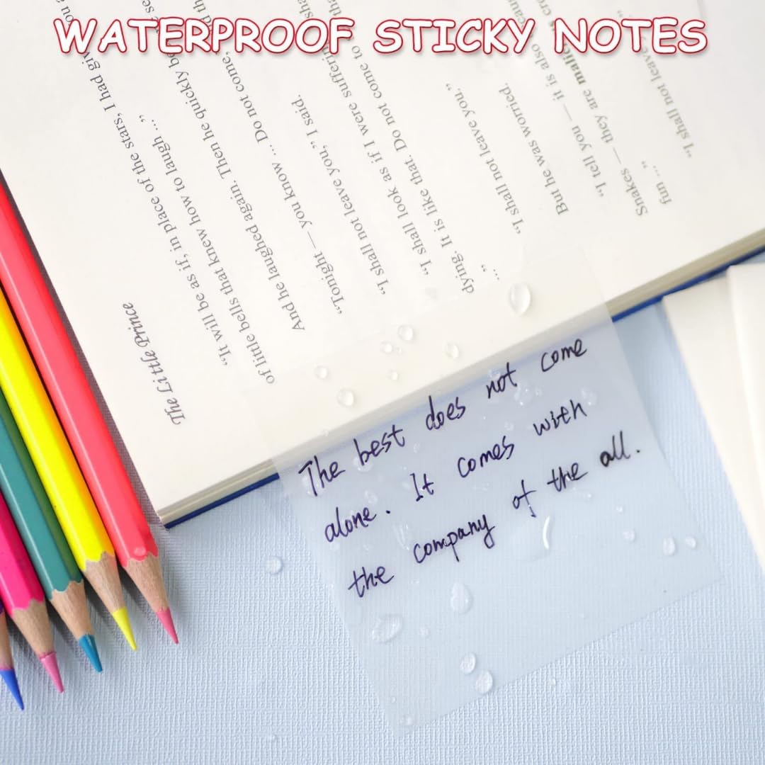 100 Sheets Transparent Sticky Notes Set 3 X 3 Inch | Material Office Stationery - Pack Of 2 Pcs