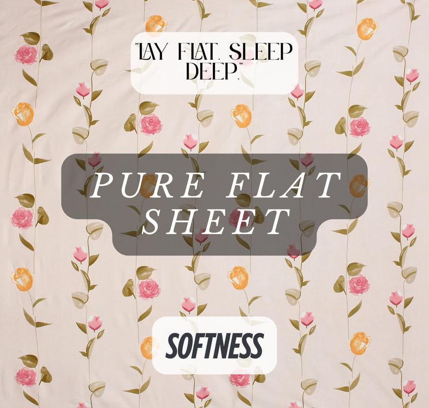 100% Cotton Feel Bedsheets With 2 Large Size Pillow Covers | 90 X 100 Inches, Peach & Pink - Double Bed King Size | Soft & Breathable & Wrinkle Free Premium Printed Design