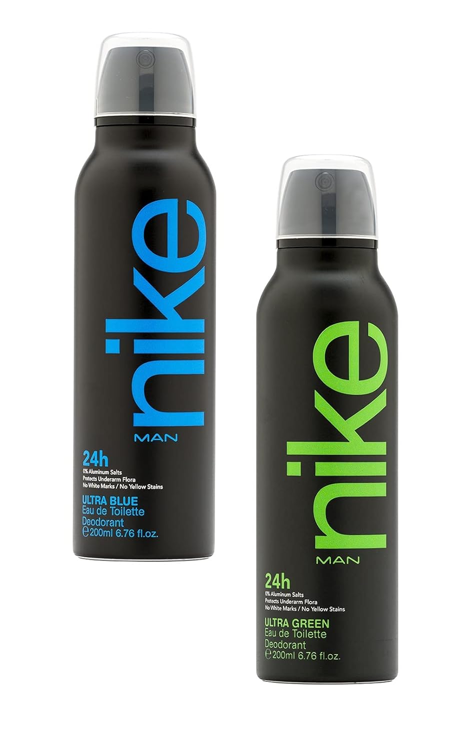 Nike Ultra Blue & Ultra Green Eau De Toilette Long Lasting Deodorant 400ml 13.5 Fl.oz. Pack Of 2 | Perfect Gift Set For Husband