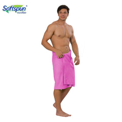 Softspun Microfiber Bath & Hair Care Towel 221 Gsm | Super Soft & Comfortable, Quick Drying, Ultra Absorbent In Large Size Towel (Pink)