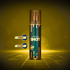 Layer'r Shot Gold Passion Fragrant Body Spray 135ml 4.56 Fl.oz. | Perfect For All Day Long Freshness | For Men