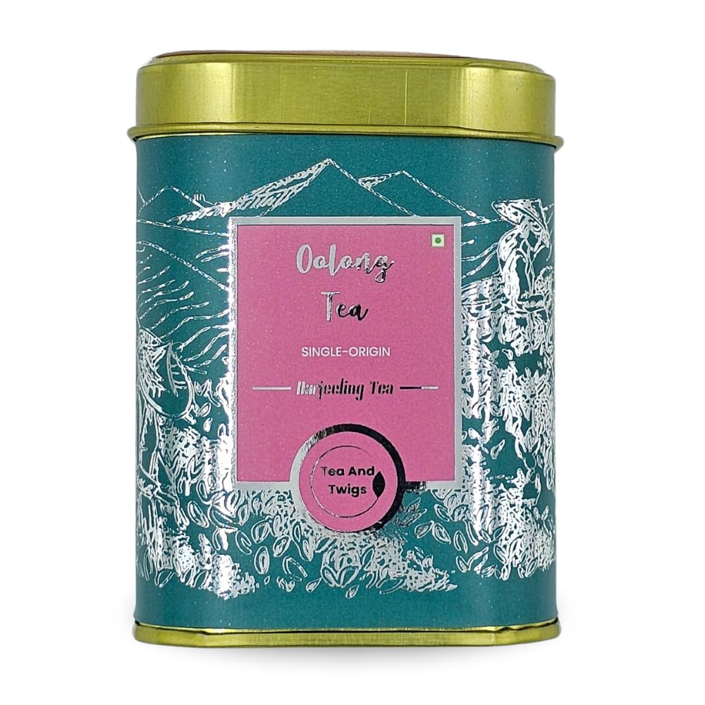Tea And Twigs Oolong Darjeeling Tea - 50gm, 1.7 Ounce | Rich In Antioxidants, Refreshing Flavor - Low Caffeine, No Artificial Colors, Gluten Free