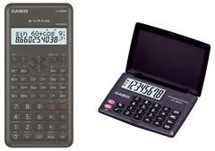 Casio FX-82MS 2nd Gen Scientific Calculator& Casio LC-160LV-BK Portable Calculator With Flap Cover