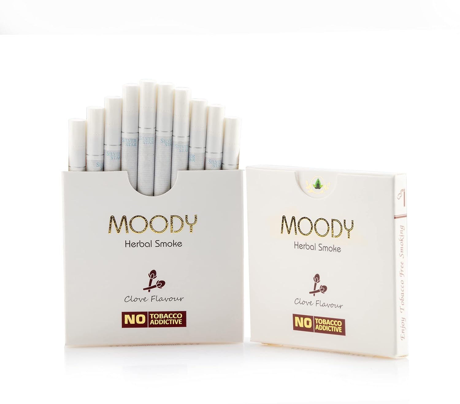 Aarogyam Herbals Cigarette 100% Tobacco & Nicotine Free Smoke, For Relieve Stress & Mood Enhance Of Smokers - 10 Sticks In Each Packet Clove Flavour 5 Packets