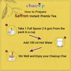 Chaizup Premium 1 Min Instant Saffron Tea Premix - 1 Kg Poly, 35.2 Ounce | Instant Kesar Chai Powder - Just Add Hot Water | Low Caffeine