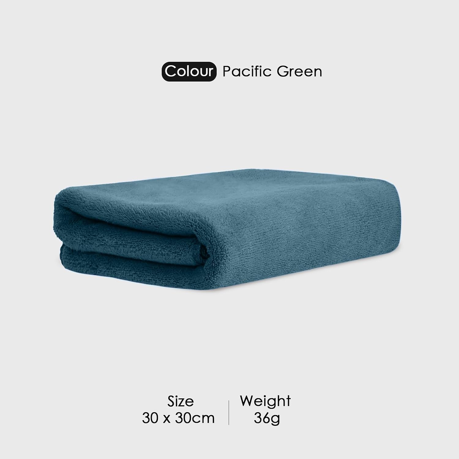 Housse Premium Microfiber Face Towel 1700 Gsm | Korean Beauty Ultra Absorbent, Odour-Free, Quick Dry Face Towel (Pack Of 12) - Pacific Green