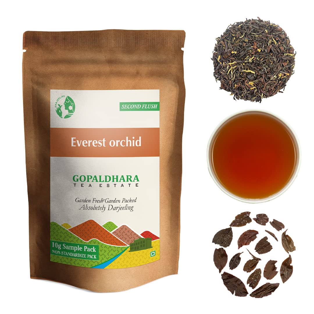 Gopaldhara Darjeeling Royal Series Tea Sample Pouches - Pack Of 6 Teas X 10gm, 0.35 Ounce Each | First Flush+ White Tea+ Second Flush+ Green Tea Chai Patti - Low Caffeine Loose Leaves