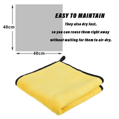 Kuber Industries Cleaning Towel 450 Gsm | Reusable Cleaning Cloths for Kitchen | Duster Towel For Home Cleaning Cloth Towel With Hanging Loop - Pack Of 3 (Yellow)
