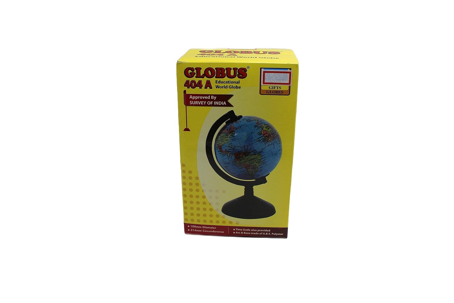 Rotating World Globe For Kids & Students, Educational Political Globe 6.4 Inch With Plastic Base, 1.8 - Inch Diameter, Blue, Desktop Learning Tool For Home, School & Office, Pack Of 1