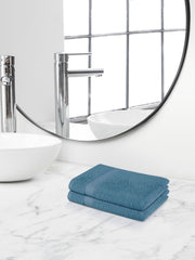 Himeya 100% Cotton Large Size Hand Towels 400 Gsm (Imperial Blue) - 2 Piece