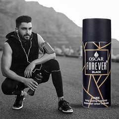 Oscar Forever Black Deodorant Spray Perfume | Long Lasting Woody Aromatic Fragrance | Everyday Body Deodorant Spray | Skin Friendly Deodorant Spray Perfume For Men | 150ml 5 Fl.oz. Each Pack Of 3