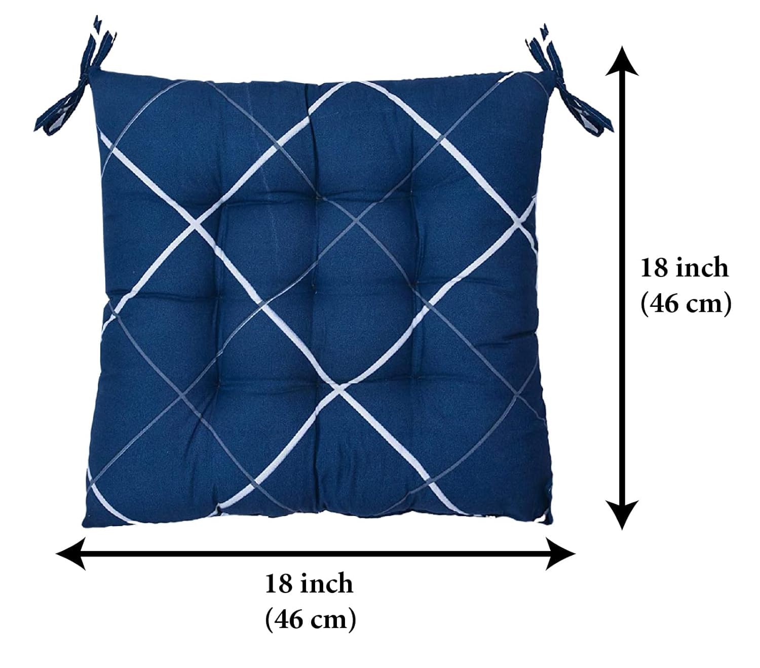 Microfiber Chair Cushion Pad, Chair Back Rest Pillow, Blue, Size - 45 X 47 X 7 Cm | Furniture Cushion, Versatile Use, Lightweight, Breathable | Soft Pillow - Pack Of 2