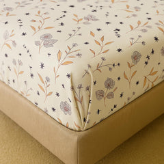 Premium Cotton Single Bedsheets With 1 Pillow Covers - 72x36+6 Inches, Almonds | Printed Single Sheet Super Soft Breathable & Wrinkle Free