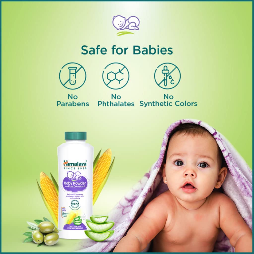 Himalaya Baby Powder With Pure Cornstarch, Refreshes, Soothes, Keeps Baby's Skin Soft & Dry | 400gm