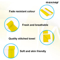 Maxnap Sunstripe Premium Cabana Striped Towel 600 Gsm | 100% Cotton, Soft & Quick-Dry Pool Towels - Set Of 2 (Yellow)