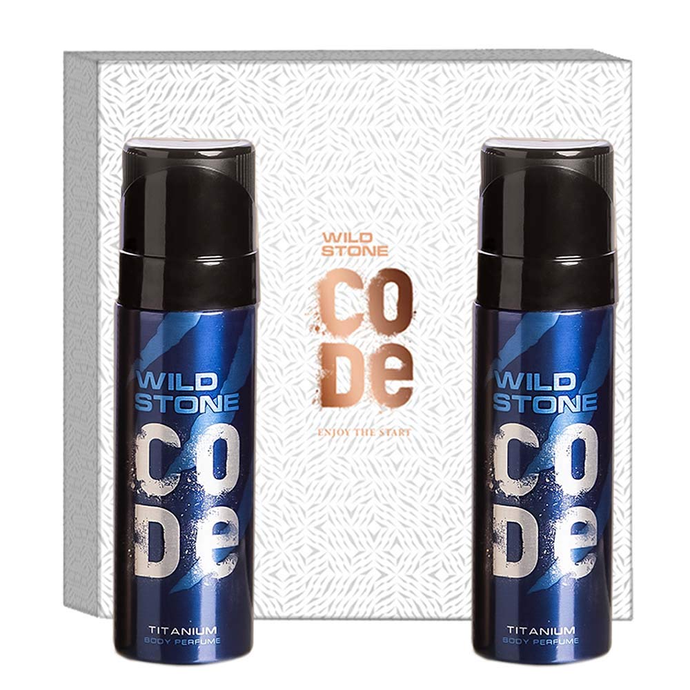 Wild Stone Code Titanium Body Perfume 240ml 8.1 Fl.oz. Pack Of 2 | Best Gift For Husband | Long Lasting Fragrance