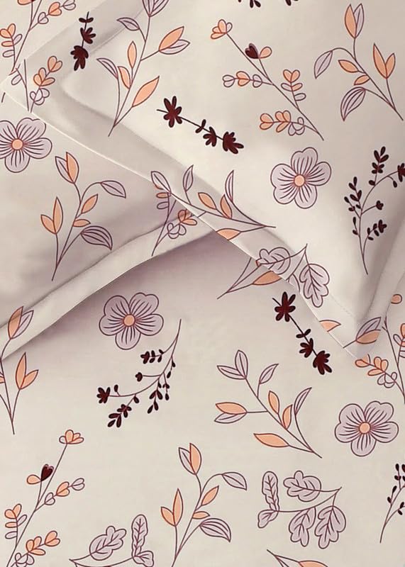 Cotton Double Bedsheets With 2 Pillow Covers - 90 X 90 Inches, Off White | Double Bed Breathable & Wrinkle Free - Ultra Soft 180 Thread Count Super Soft