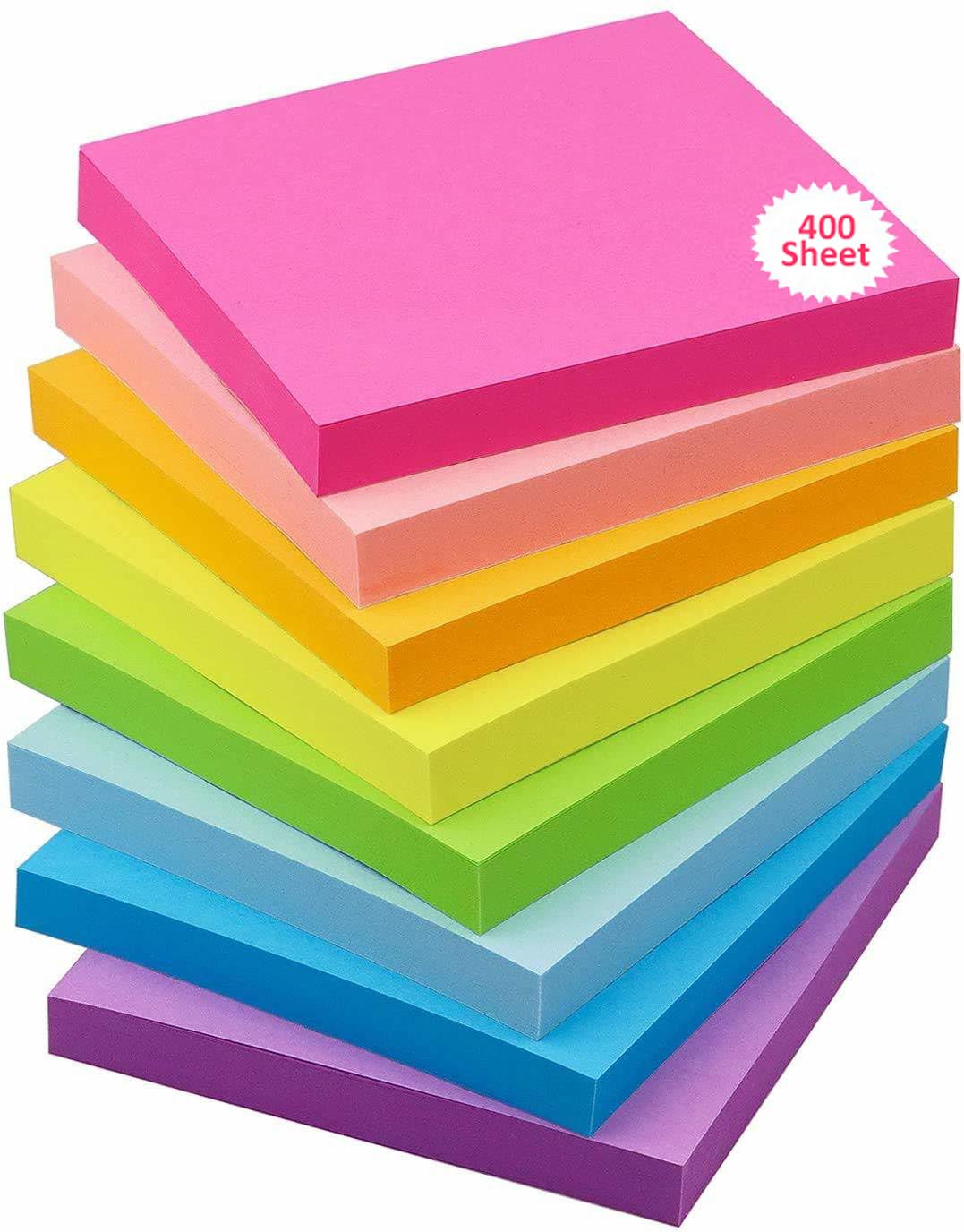 400 Sheets (5 Mix Color X 80 Sheets Each Color) | Sticky Notes Bookmark Point - Multicolor
