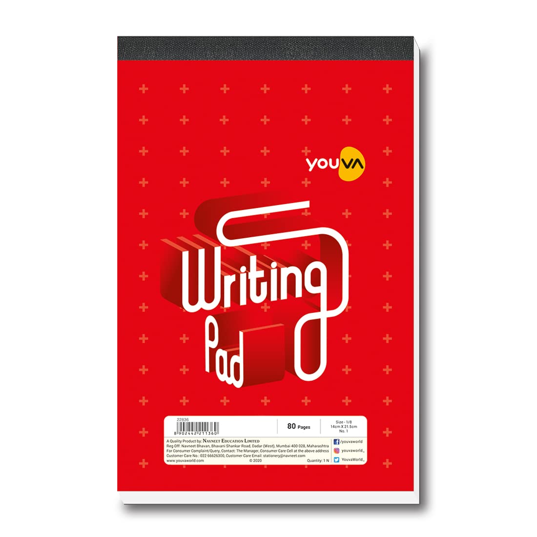 Patti Bound, Writing Pad, Single Line, 80 Pages, High-Quality Paper For Smooth Writing, 12Pcs