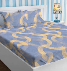 Double Bedsheets With 2 Matching Pillow Covers | Double Bed Breathable & Wrinkle Free | Ultra Soft 180 TC Super Soft - 90 X 90 Inches, Pastel Grey & Beige