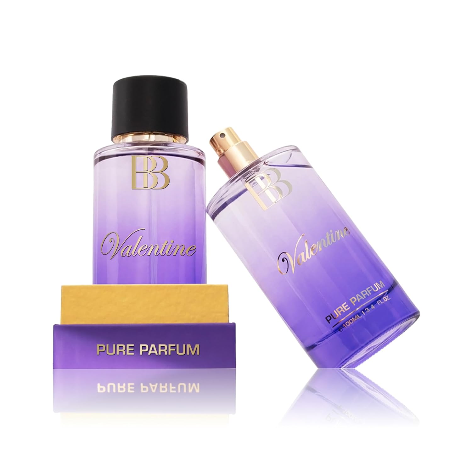 Bergamot Beaute Valentine Pure Parfum 100ml 3.4 Fl.oz. | 12+ Hrs Long Lasting Perfume For Women | Higher Concentration Than EDP