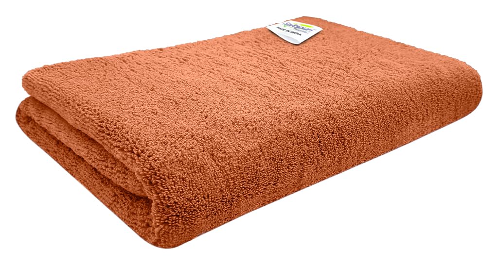 Softspun Microfiber High Loop Hair & Face Care Bath Towel 450 Gsm | Ultra Absorbent Super Soft & Comfortable Quick Drying Extra Large Towel (Brown)