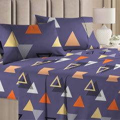 Bedding Set King Size Double Bedsheet With 2 Pillow Covers, Summer Comforter - 90 X 100 Inches, Grey & Rust | Durable & Lightweight - Ideal For House, Guest House, Hotel