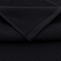 Casa Copenhagen Egyptian Cotton Waffle Large Size Bath Towel 500 Gsm (Black)