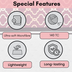 Double Bedsheet For Queen Size - 90 X 100 Inches, Pink & Grey With 2 Pillow Cover | Soft, Breathable & Fade Resistant | Comfortable For All Seasons