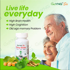 Goyng Ginkgo Biloba With Ashwagandha & Brahmi For Memory, Focus & Brain Booster | 60 Tablets 100gm 0.2lbs