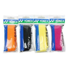 Yonex AC 402EX Synthetic Badminton Towel Grip (Multicolour) - Pack Of 4, Ideal For Any Badminton For Stronger Grip