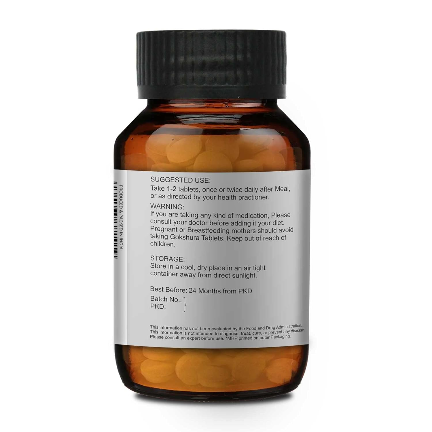 Merlion Naturals Gokshura Tablets, Tribulus Terristris, 500mg, Rich In Vitamins, Minerals, No Preservatives | 120 Tablets 200gm 0.4lbs