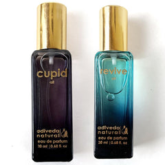 Adiveda Natural Cupid & Revive Eau De Parfum Each 20ml 0.68 Fl.oz. White Oud , Woody & Musky Unisex Pocket Perfume For All  Combo Of 2