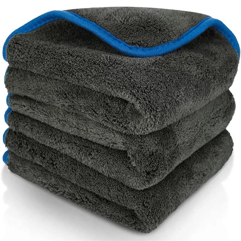 Auto Hub Microfiber Cloth 750 Gsm | Ultra Soft- Edgless & Dual Sided Microfiber Cloth Lint & Streakfree Car Cleaning Cloth - Grey (Pack Of 3)