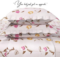 Cotton Fitted Bedsheets With 2 Matching Pillow Covers For King Bed | Size 78x72+10 Inches, Peach & Pink - Soft, Durable & Wrinkle Free | Ideal For Daily Use