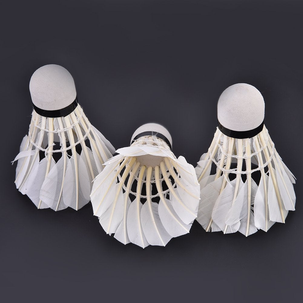 Vgeby Regail Badminton Feather Shuttlecocks For Practice & Training | White , Pack Of 3