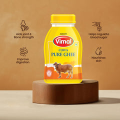 Premium Agmark Cow Pure Ghee By Vimal | Natural & Rich Flavor Healthy Desi Cow Ghee Ideal For Sweets | (1 Litr) 33.8 Ounce | Plastic Bottle