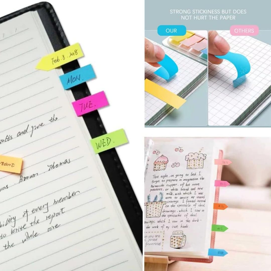 Sticky Notes Set Memo Pad With 8 Sticky Tabs, 200 Sheets Each | Office Stationery School Supplies
