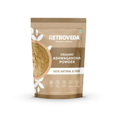 Retroveda Oraganic Ashwagandha Powder Helps Fight Anxiety & Stress Helps Boost Strength, Stamina & Energy 100% Pure & Natural | 100gm 0.2lbs