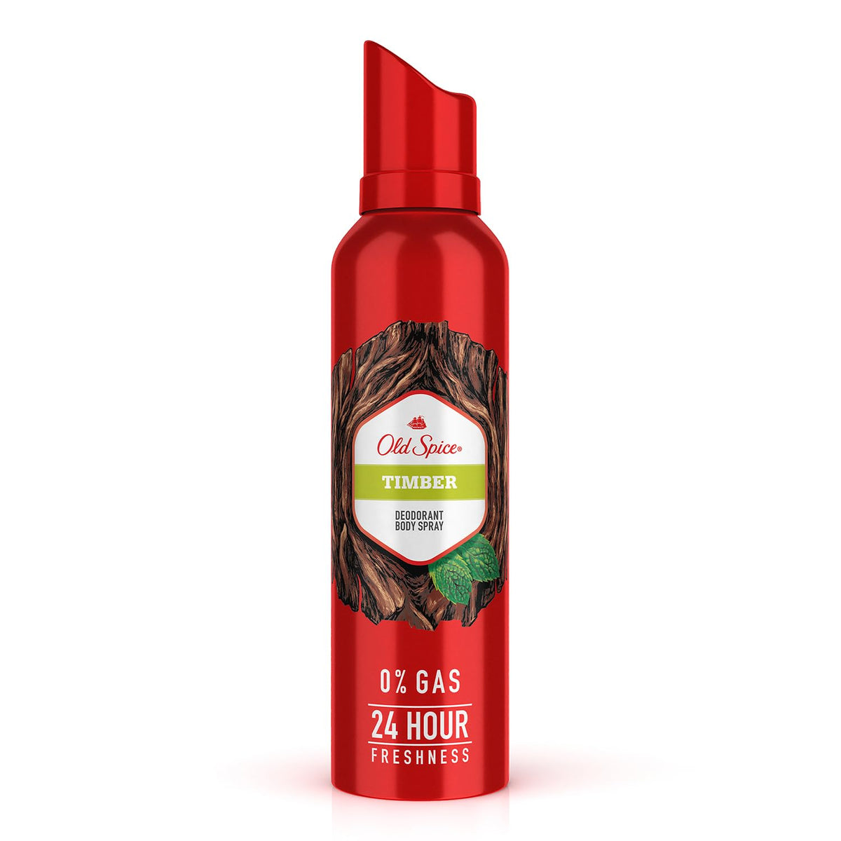 Old Spice Timber No Gas 24 Hour Long Lasting Freshness Deodorant Perfume Body Spray For Men 140ml 4.7 Fl.oz.