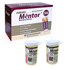 Standard Mentor Blood Glucose Test Strips (Pack of 50) - Glucometer Strips